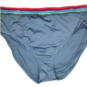 Time and Tru Steel Blue Swimsuit Bottoms with Multicolor Stripe Waistband XLARGE